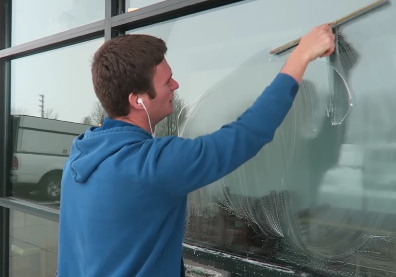 San Clemente window cleaning process six steps purified water pre-rinse mineral